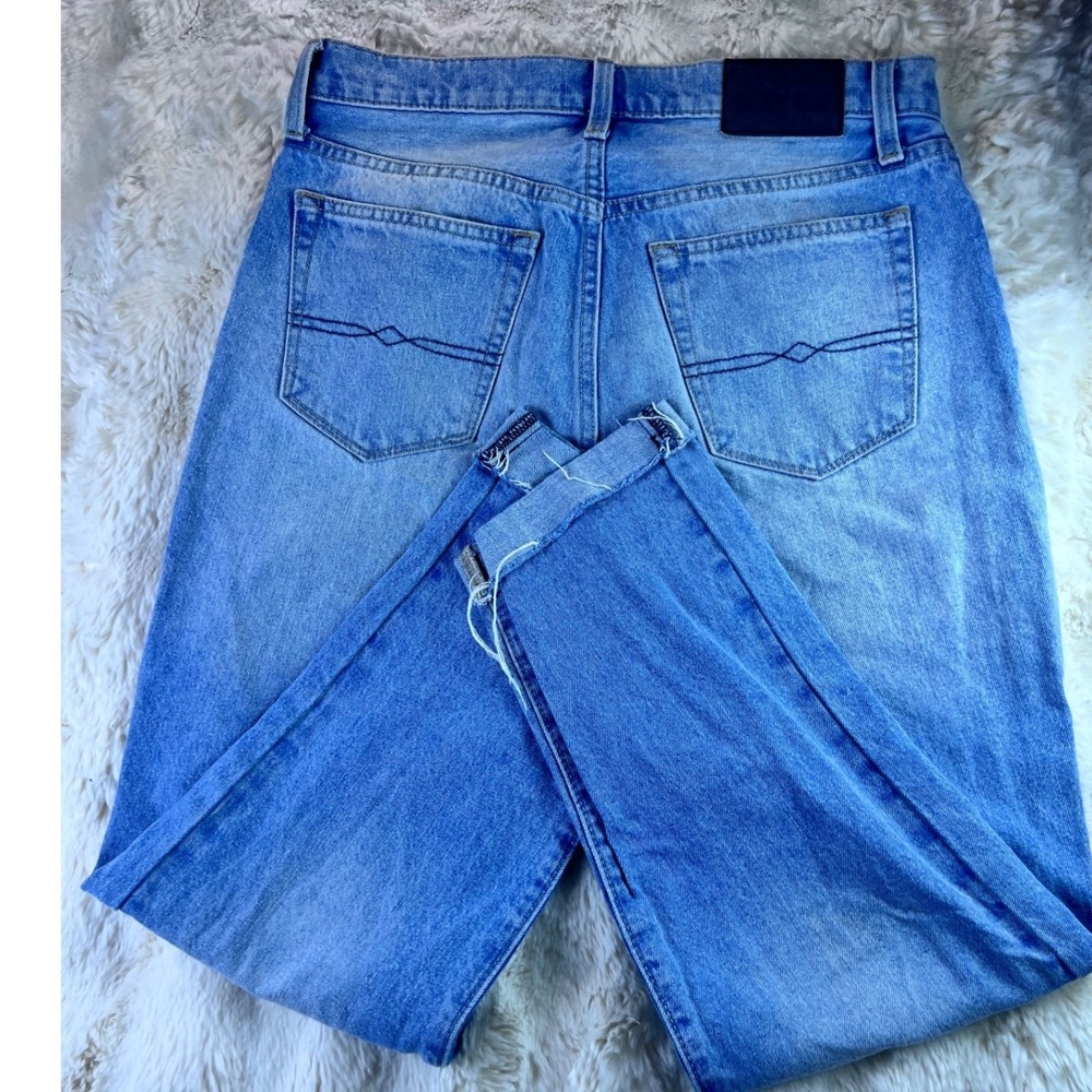 Lucky Brand High Rise Ankle Straight Leg Jeans Light Wash Raw Hem 8 29. A20